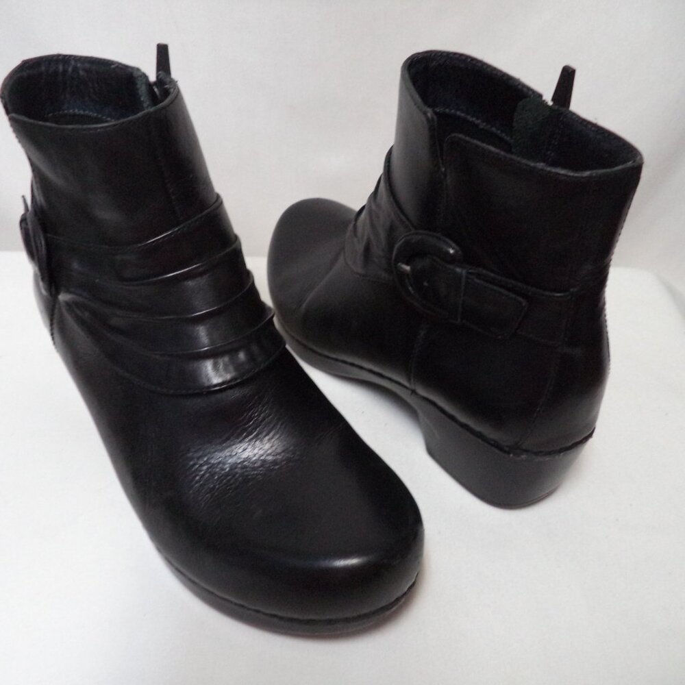 Dansko Leather zip comfort boots booties black Women Size Sz 41  10 - 10.5